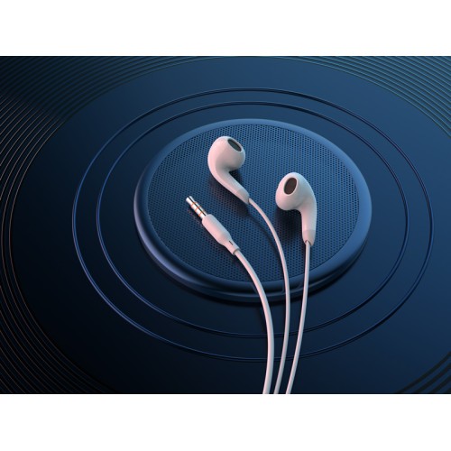 CELEBRAT CELEBRAT earphones με μικρόφωνο G27, 3.5mm σύνδεση, Φ14mm, 1.2m, λευκά