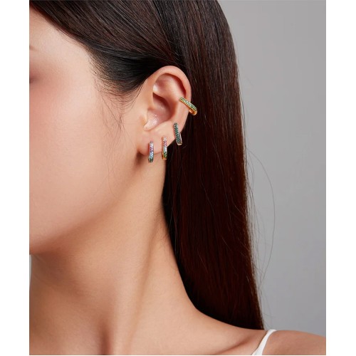 BAMOER BAMOER σκουλαρίκια κρίκοι SCE1218, κυβική ζιρκόνια, ασήμι 925, ασημί