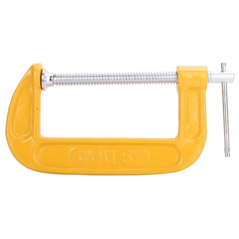 DELI DELI σφιγκτήρας τύπου C DL-G205 με μέγιστο άνοιγμα 125mm, κίτρινος