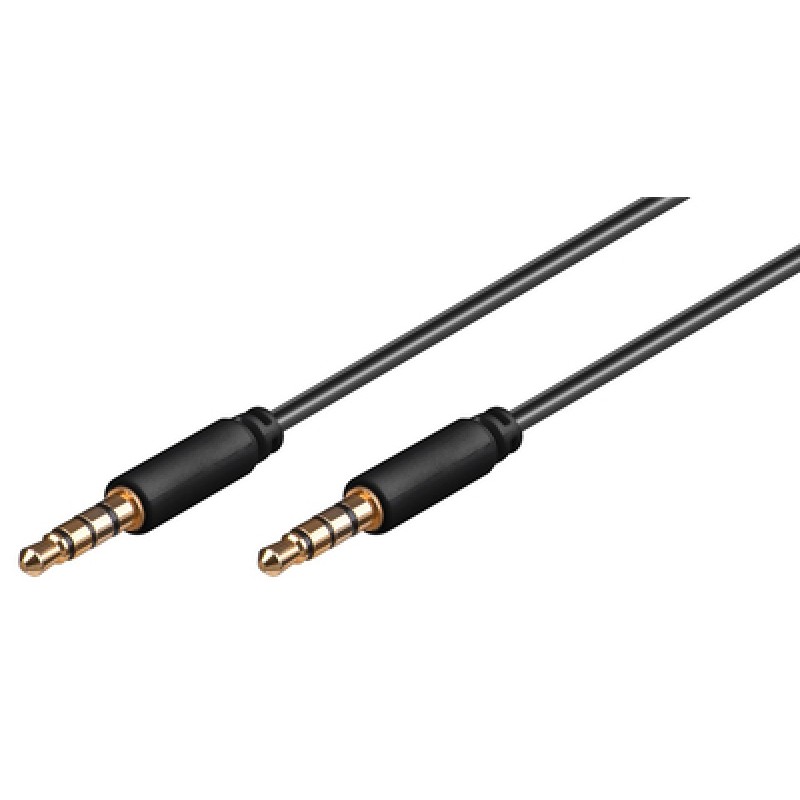 GOOBAY GOOBAY καλωδίου ήχου 3.5mm 63826, 4-pin, slim, CU, 1m, μαύρο