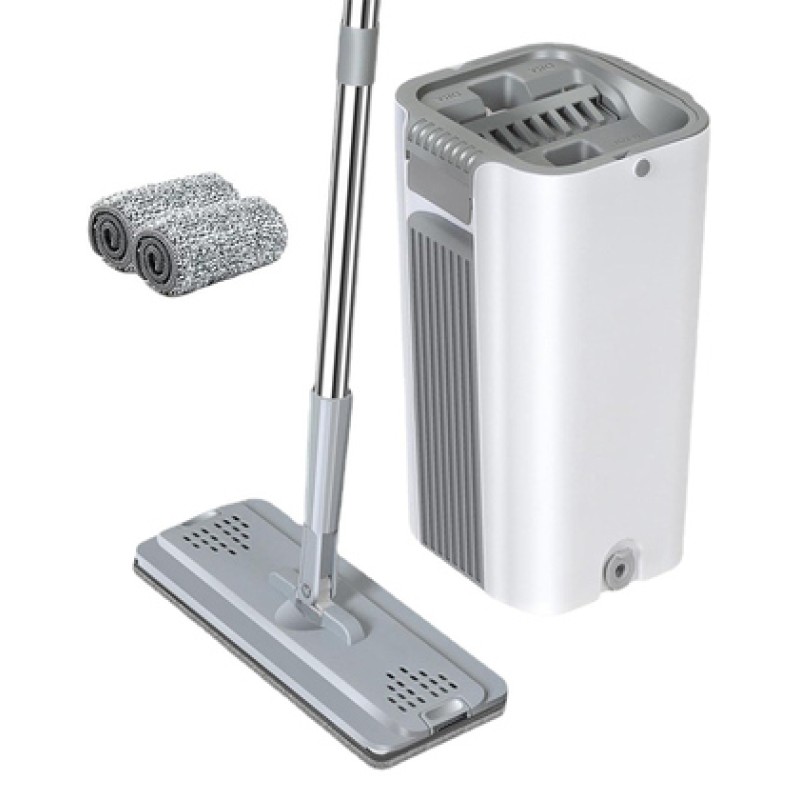 UNBRANDED Σετ κουβάς & παρκετέζα με μικροΐνες CLN-0055, 21x21x38cm, λευκό