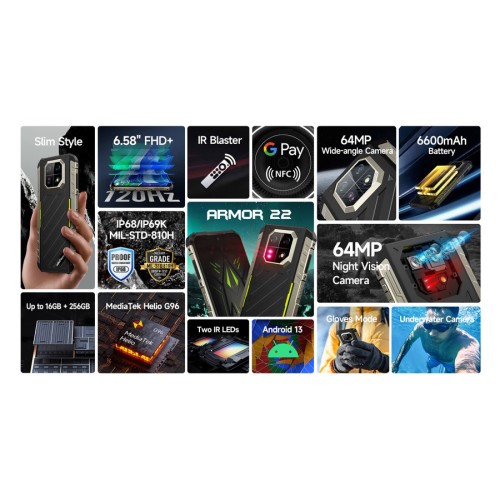 ULEFONE ULEFONE smartphone Armor 22, 6.58