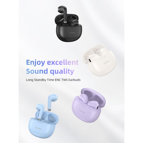 USAMS USAMS earphones με θήκη φόρτισης US-YO17, True Wireless, Φ13mm, μαύρα