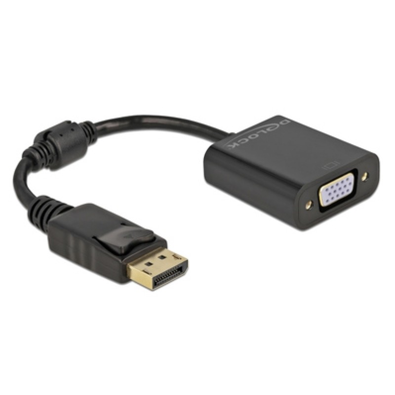 DELOCK DELOCK αντάπτορας DisplayPort σε VGA 61006, 1920x1200p, passive, μαύρος