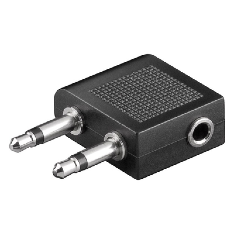 GOOBAY GOOBAY αντάπτορας 2x 3.5mm 2-pin σε 3.5 mm 3-pin 61004, μαύρο
