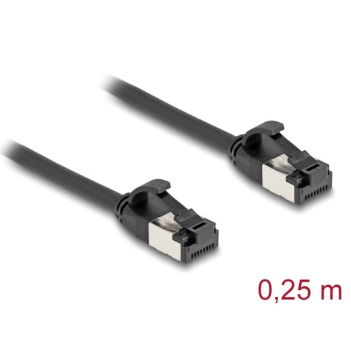 DELOCK DELOCK καλώδιο δικτύου 80181, CAT 8.1 U/FTP, 40Gbps, εύκαμπτο, 0.25m, μαύρο