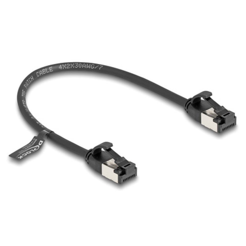 DELOCK DELOCK καλώδιο δικτύου 80181, CAT 8.1 U/FTP, 40Gbps, εύκαμπτο, 0.25m, μαύρο
