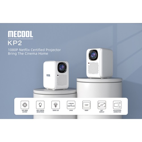 Mecool MECOOL smart βιντεοπροβολέας KP2, 1080p FHD, 600 ANSI, Wi-Fi, λευκός