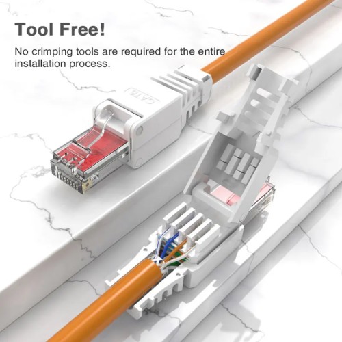 Powertech POWERTECH βύσμα δικτύου RJ45 CAB-N350, CAT 6A UTP, tool-free, λευκό