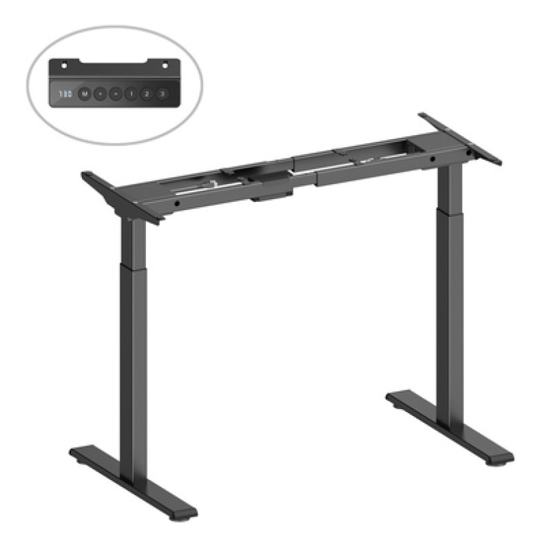 Brateck BRATECK σκελετός ηλεκτρικού γραφείου M12-22D, 95~145x60x70~118cm, μαύρο