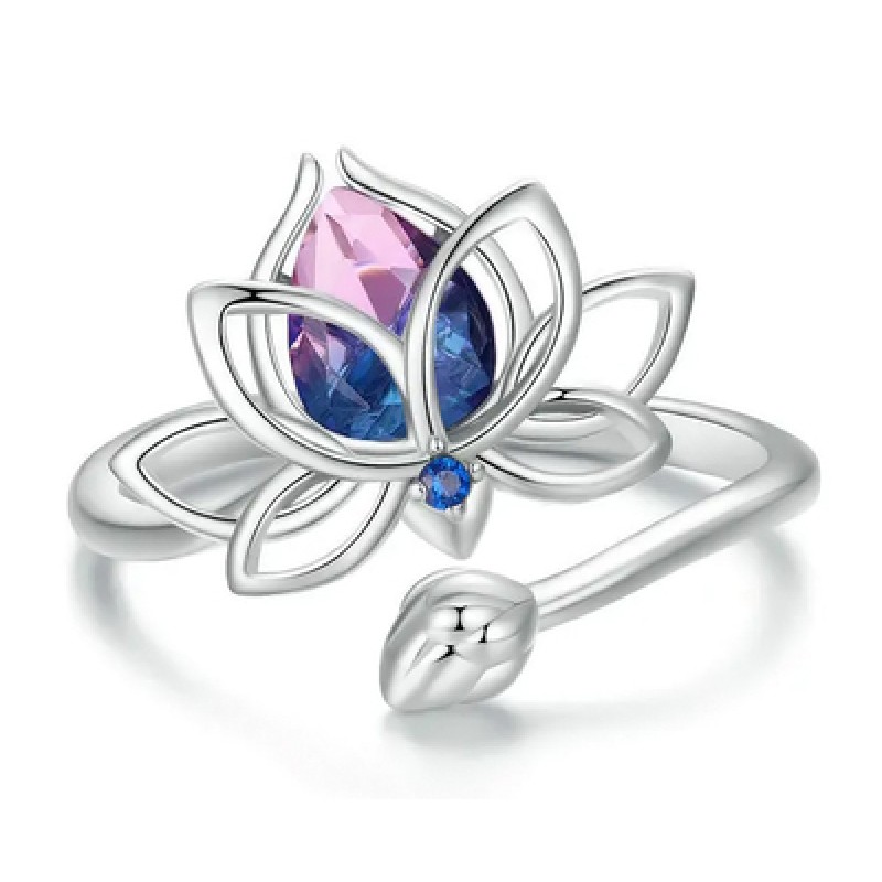 BAMOER BAMOER δαχτυλίδι SCR984-E με συνθετική τουρμαλίνη, ασήμι 925, ασημί