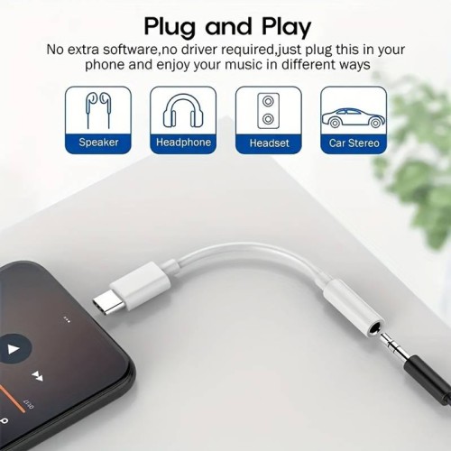 Powertech POWERTECH αντάπτορας USB-C σε 3.5mm CAB-UC084, λευκός
