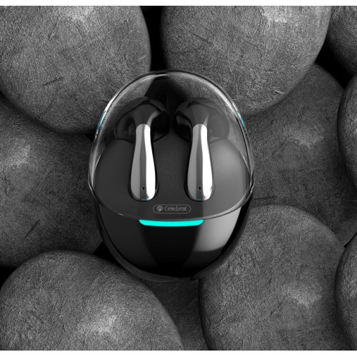 CELEBRAT CELEBRAT earphones με θήκη φόρτισης W51, True Wireless, Φ13mm, μαύρα