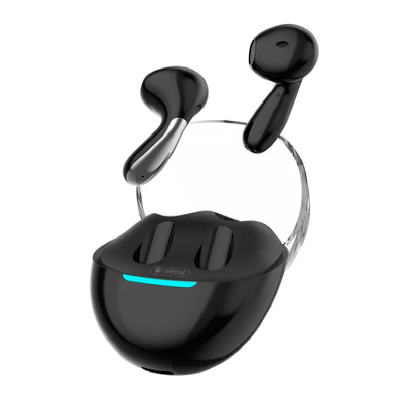 CELEBRAT CELEBRAT earphones με θήκη φόρτισης W51, True Wireless, Φ13mm, μαύρα