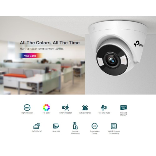 TP-Link TP-LINK IP κάμερα VIGI C440, 2.8mm, 4MP, PoE, SD, Ver. 2.0