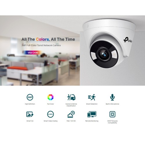 TP-Link TP-LINK IP κάμερα VIGI C430, 2.8mm, 3MP, PoE, Ver. 1.0
