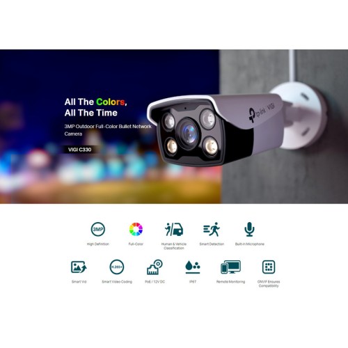 TP-Link TP-LINK IP κάμερα VIGI C330, 2.8mm, 3MP, PoE, IP67, Ver. 2.0