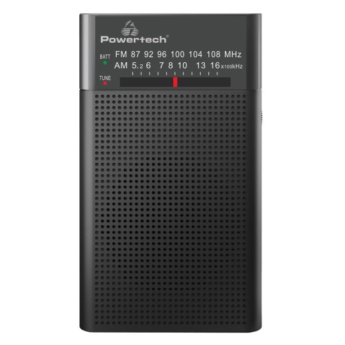 Powertech POWERTECH φορητό ραδιόφωνο PT-1245 με πτυσσόμενη κεραία, μαύρο