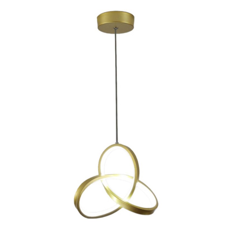 Powertech POWERTECH LED φωτιστικό οροφής HLL-0146, 25W, 4000K, Φ40cm, 1m, χρυσό
