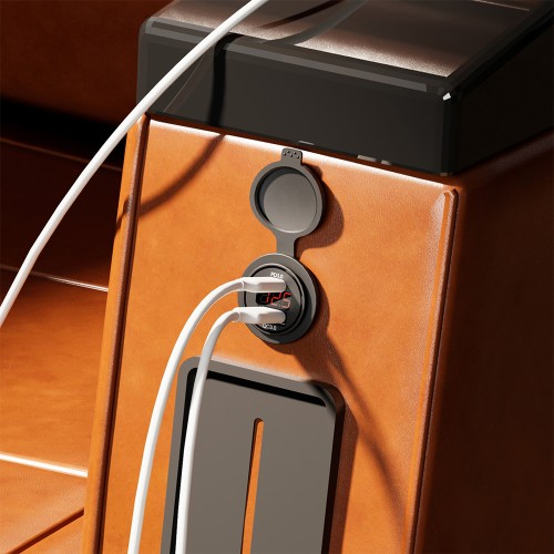 Powertech POWERTECH πρίζα USB για σκάφη & οχήματα PTL-005, USB/USB-C 36W, με οθόνη