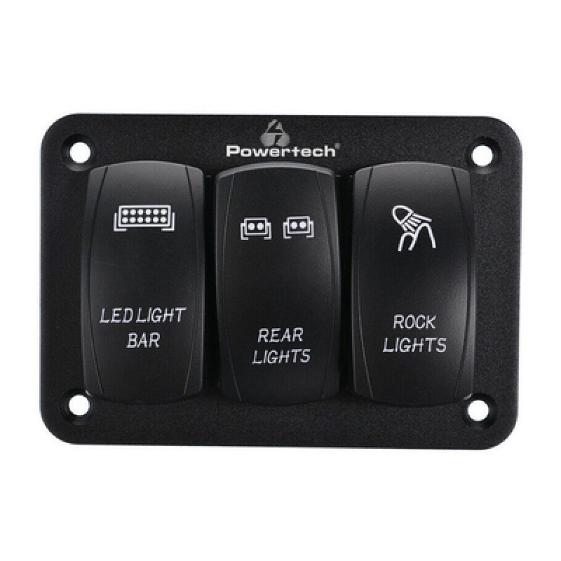 Powertech POWERTECH πάνελ σκαφών PTL-018 με 3x διακόπτες φώτων, IP65