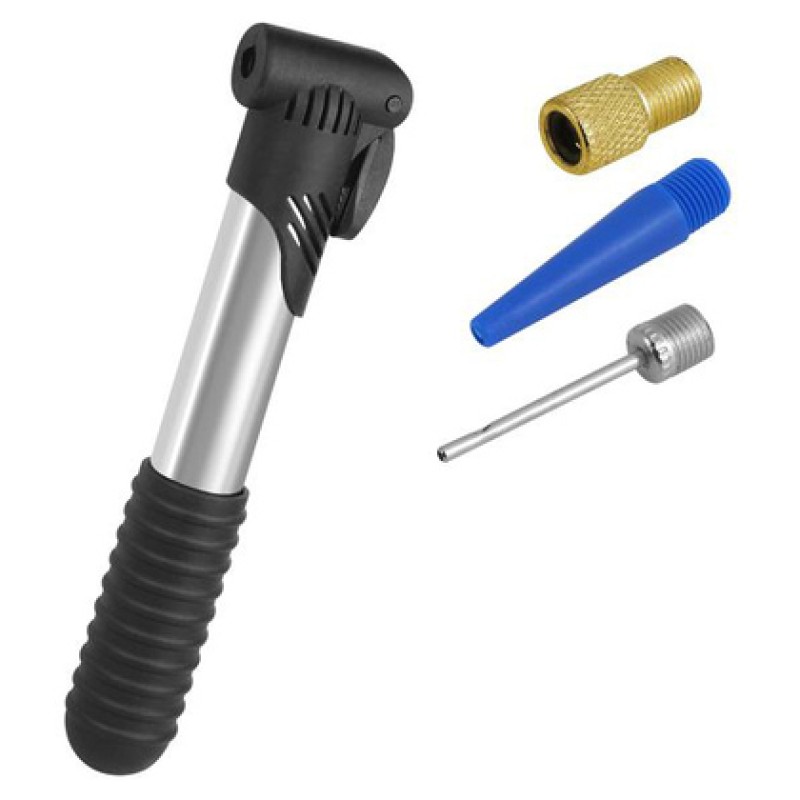 UNBRANDED Τρόμπα χειρός ποδηλάτου LXRW2, 20.5cm, ασημί-μαύρη