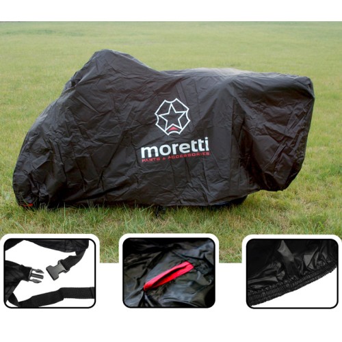 MORETTI MORETTI κουκούλα μηχανής LXMA2753 με θήκη, L 246x104x127cm, μαύρη