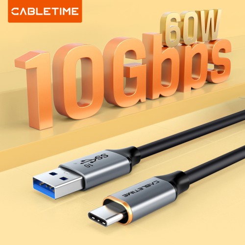 CABLETIME CABLETIME καλώδιο USB-C σε USB CT-AMCMG2, 60W, 10Gbps, 1.5m, μαύρο
