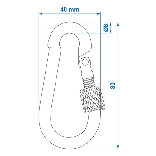 PROPLUS PROPLUS καραμπίνερ ασφαλείας 342364 με βιδωτό κλείδωμα, μεταλλικός, 8x80mm