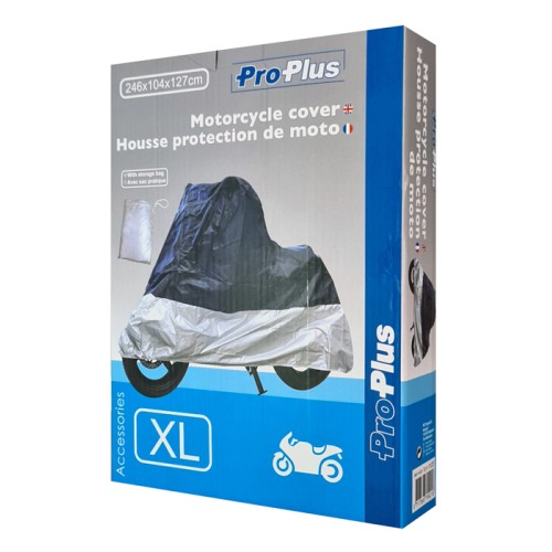 PROPLUS PROPLUS κουκούλα μηχανής 610257 με θήκη, XL 246x104x127cm, μπλε/ασημί