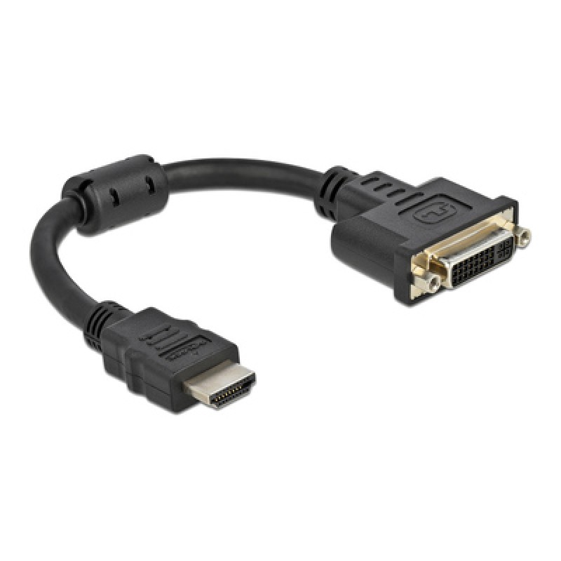 DELOCK DELOCK αντάπτορας HDMI σε DVI 65206, 4K/30Hz, 20cm, μαύρος