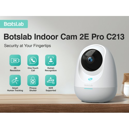 BOTSLAB BOTSLAB smart κάμερα C213, 3MP/2K, WiFi & LAN, 360° PTZ, SD