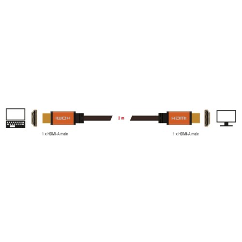 DELOCK DELOCK καλώδιο HDMI 85729, 8K/60Hz, 48 Gbps, eARC, HDR, 2m, μαύρο