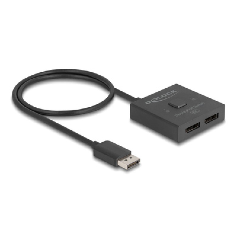 DELOCK DELOCK DisplayPort switch 18906, 2 σε 1, bidirectional, 8K/30Hz, μαύρο