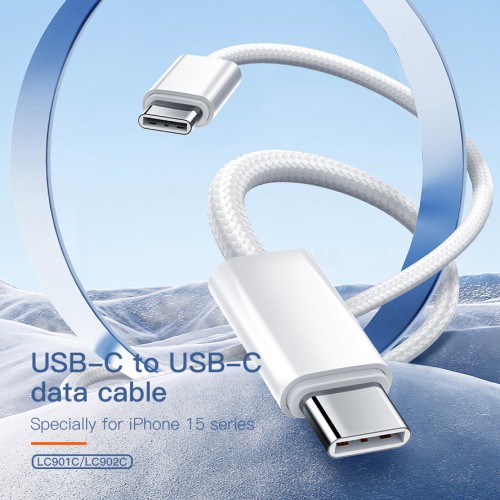 LDNIO LDNIO καλώδιο USB-C LC901C, 65W PD, 480Mbps, 1m, λευκό