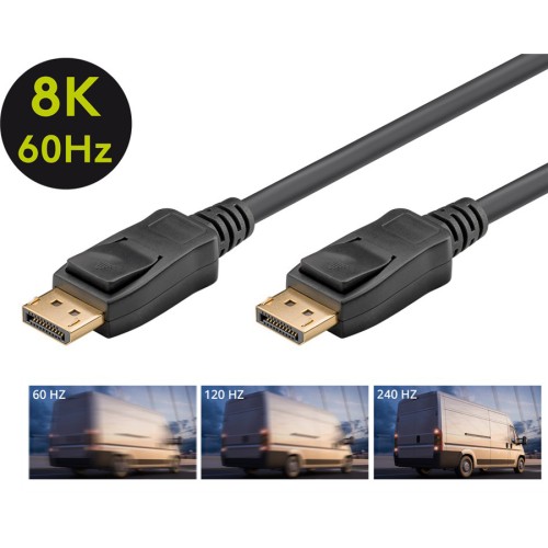 GOOBAY GOOBAY καλώδιο DisplayPort 64797, 8K/60Hz, 32.4 Gbps, 1m, μαύρο