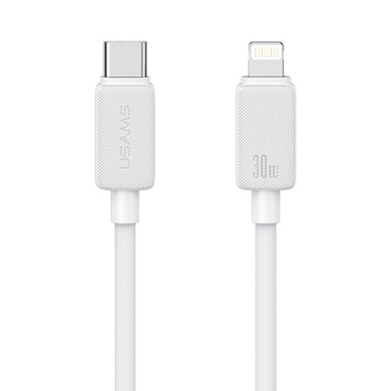 USAMS USAMS καλώδιο Lightning σε USB-C US-SJ692, 30W, 480Mbps, 1m, λευκό