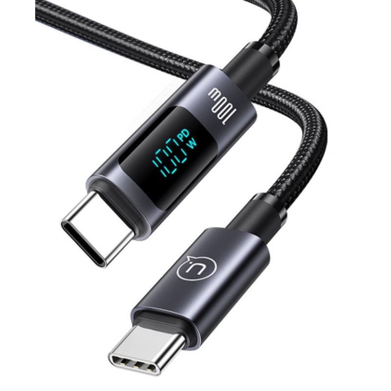 USAMS USAMS καλώδιο USB-C σε USB-C US-SJ671, 100W, 480Mbps, 1.2m, μαύρο