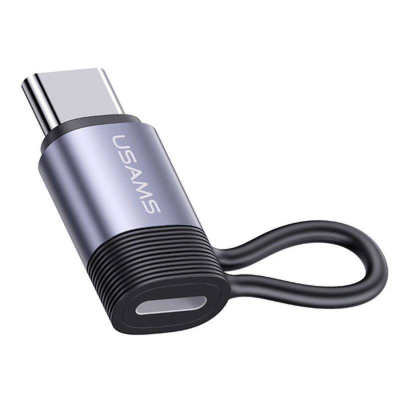 USAMS USAMS αντάπτορας USB-C σε Lightning US-SJ677, 30W, 480Mbps, γκρι