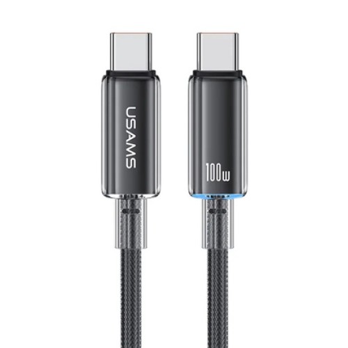 USAMS USAMS καλώδιο USB-C σε USB-C US-SJ660, 100W, 480Mbps, 1.2m, μαύρο