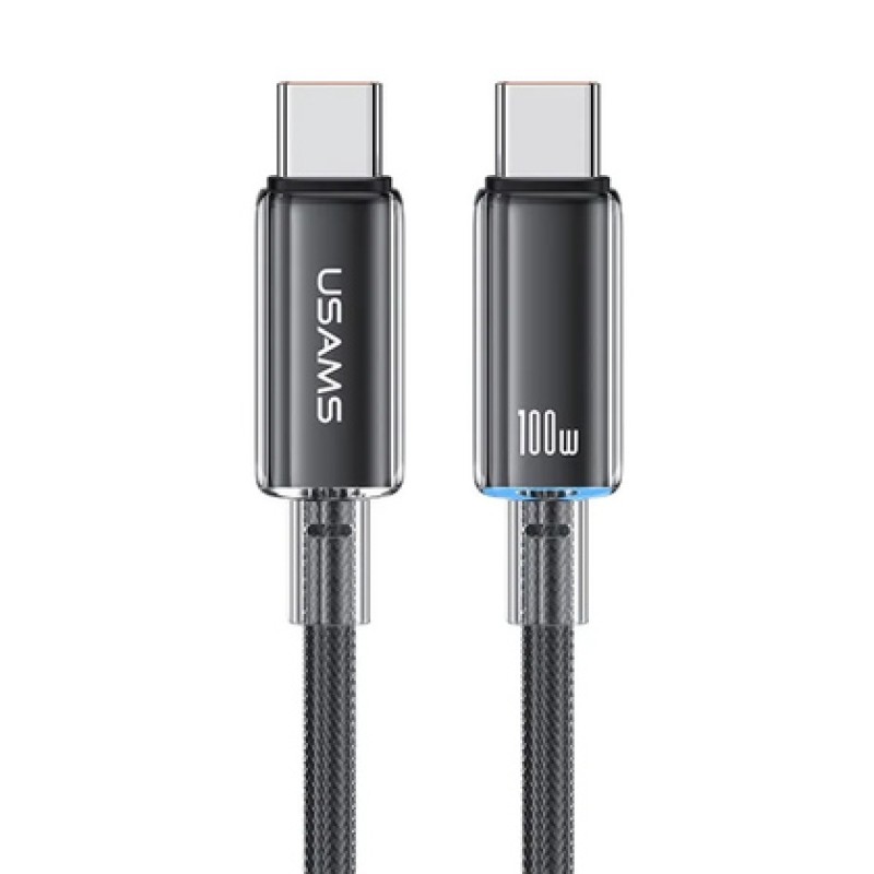 USAMS USAMS καλώδιο USB-C σε USB-C US-SJ660, 100W, 480Mbps, 1.2m, μαύρο