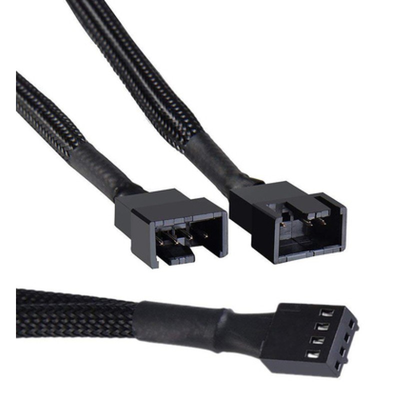 Powertech POWERTECH καλώδιο 4-pin pwm σε 2x 4-pin pwm CAB-W048, 0.15m, μαύρο