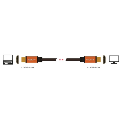 DELOCK DELOCK καλώδιο HDMI 85728, 8K/60Hz, 48 Gbps, eARC, HDR, 1.5m, μαύρο