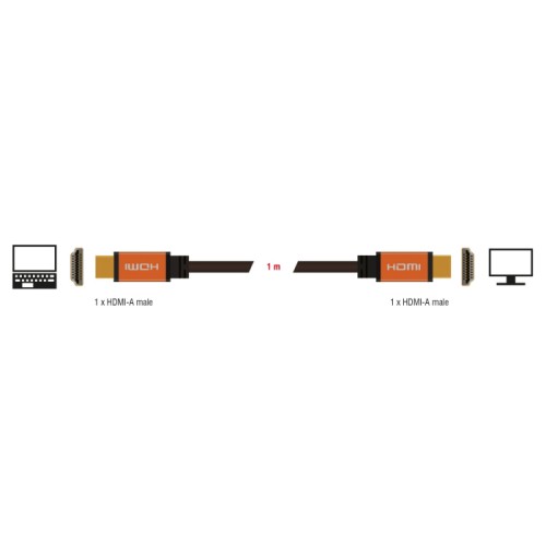 DELOCK DELOCK καλώδιο HDMI 85727, 8K/60Hz, 48 Gbps, eARC, HDR, 1m, μαύρο