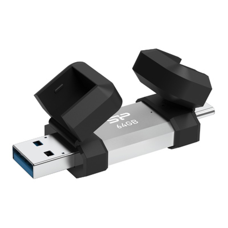 SILICON POWER SILICON POWER USB Flash Drive C51, USB/USB-C, 64GB, 120MBps, ασημί