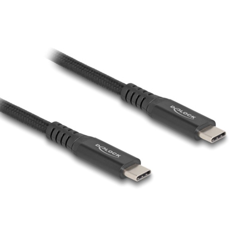 DELOCK DELOCK καλώδιο USB-C 80024, 100W, 20 Gbps, 1m, USB4, E-Marker, μαύρο