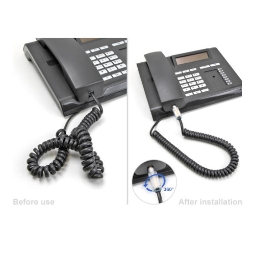 DELOCK DELOCK βύσμα τηλεφώνου RJ10 88169, 360° περιστρεφόμενο, διάφανο-λευκό