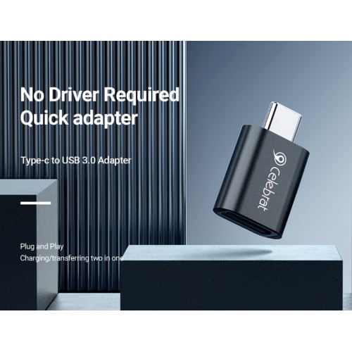 CELEBRAT CELEBRAT αντάπτορας USB-C σε USB 3.0 CA-04, 5Gbps, μαύρος