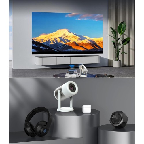 Powertech POWERTECH smart βιντεοπροβολέας PT-1305, 1080p, WiFi, Android, 170 ANSI lumens, λευκός