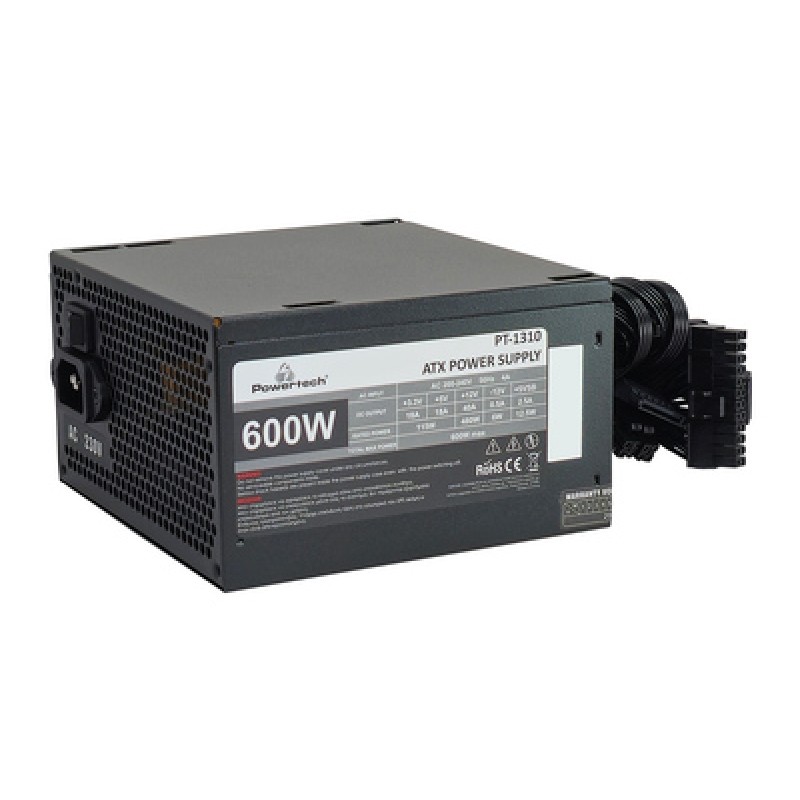 Powertech POWERTECH τροφοδοτικό PC PT-1310, 600W, ATX, 120mm Fan